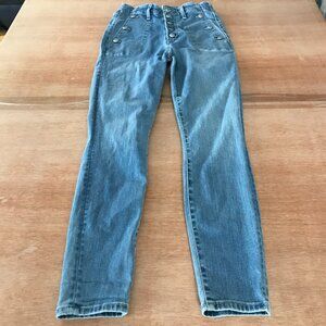 7 for all Mankind Portia Slim Jeans Women 27 Blue High Rise Button Fly Stretch